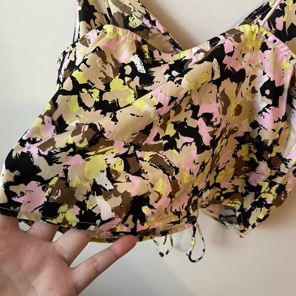 NEW Vero Moda Chaddie Singlet Cropped Tank Cami Tank Top Floral Size Small - Picture 4 of 10